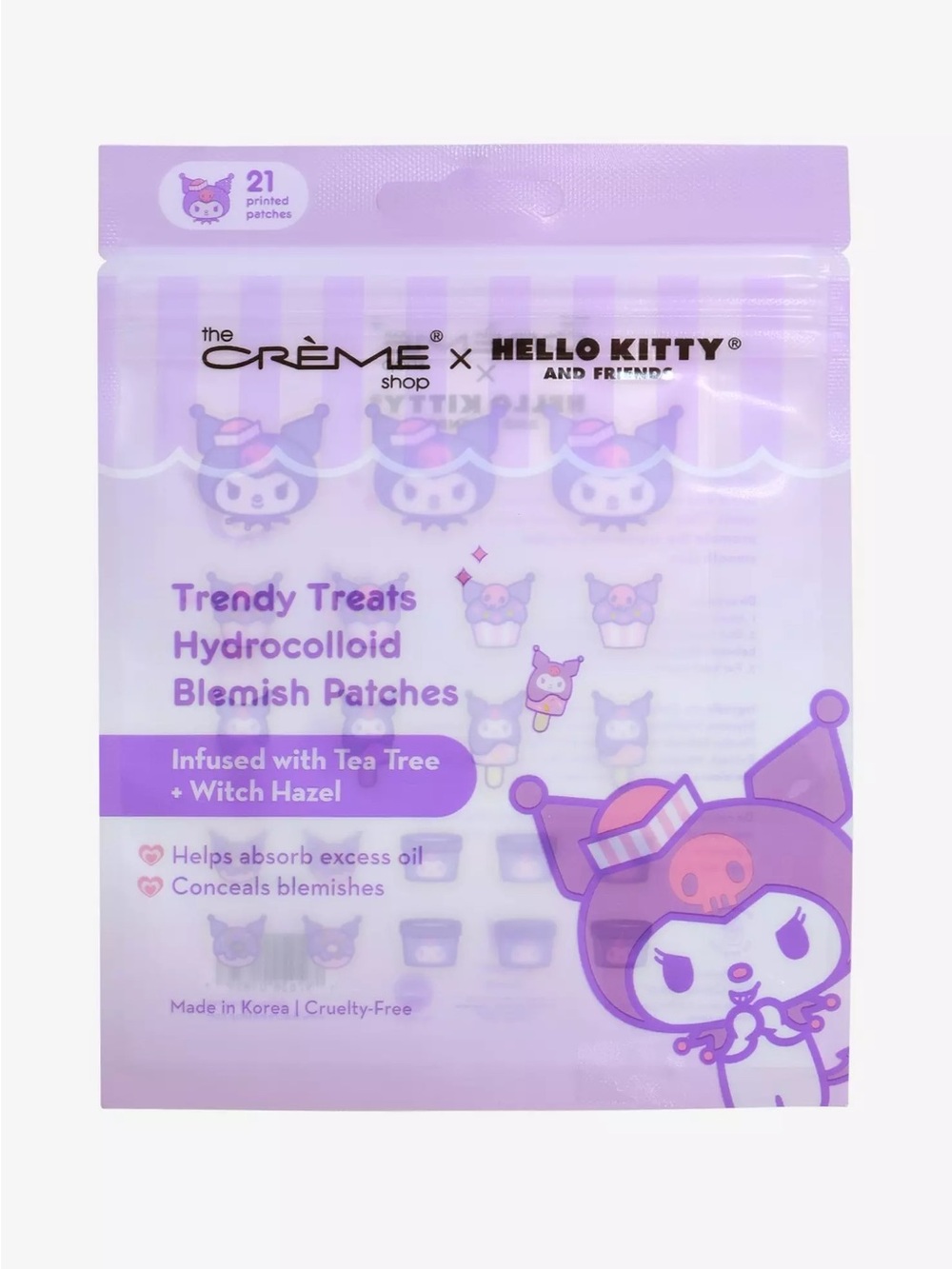 🎀3/$25🎀 The Crème Shop x Kuromi Trendy Treats Hydrocolloid Blemish Patches